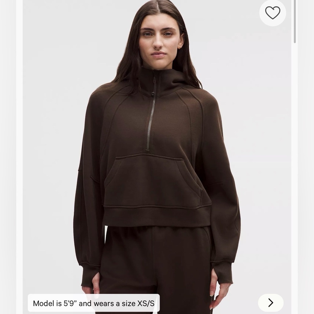 Lululemon scuba brown half zip hoodie